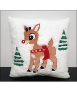 NEW Pottery Barn Rudolph The Red Nosed Reindeer Pillow 16&quot; square - £126.41 GBP
