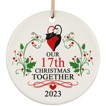 17th Wedding Anniversary 2023 Ornament Gift 17 Year Christmas Married Co... - £11.83 GBP