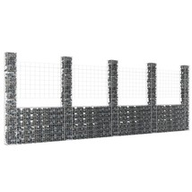 vidaXL U-Shape Gabion Basket Posts, 196.9"x7.9"x78.7", Weather Resistant - $465.99