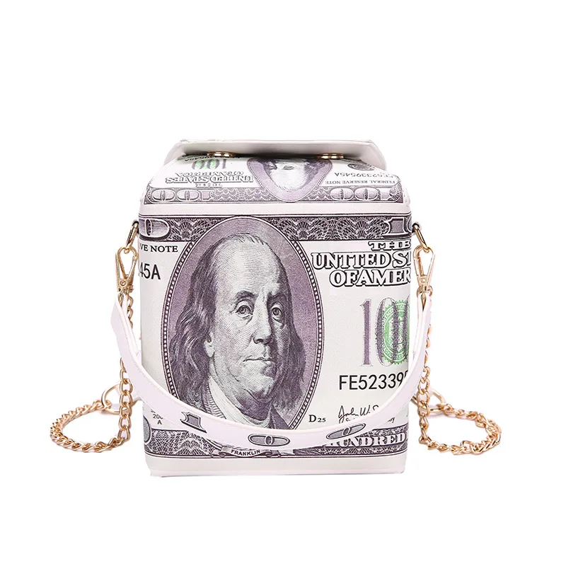 Retro Dollar Cash Pattern Print Women  Bags  Clutch Flaps for Female Wedding Eve - £68.97 GBP