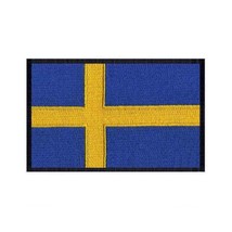 Sweden Flag Iron On Patch 3&quot; Embroidered Applique Swedish Scandinavian Pride - £3.89 GBP
