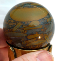 Pretty Amalgamated Multicolored Stone Sphere ~ Solid Brass Stand included - £20.65 GBP