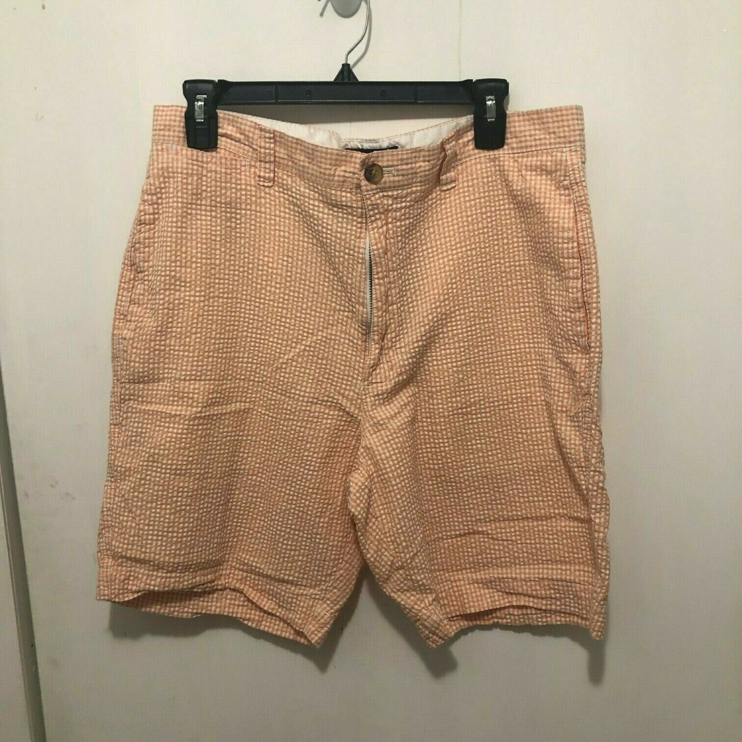 Chaps Seersucker Cotton Gingham Print Shorts Men&#39;s SZ 34 EUC Inseam 8&quot; - $12.86
