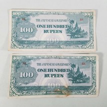 Lot of 2 Japanese Souvenir One Hundred Rupees Banknotes Rare - £7.11 GBP