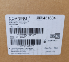 Corning  431684 5L Erlenmeyer Flask w/Vent Cap Baffled Bottom Nonpyrogenic - $159.35