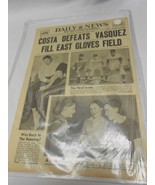 Vintage Daily News New York&#39;s Picture Newspaper Costa Defeats Vasquez Gl... - $18.53