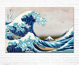 Katsushika Hokusai Great Wave Off Kanagawa Print Painting Large Canvas Wall Art  - £95.92 GBP+