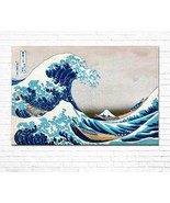 Katsushika Hokusai Great Wave Off Kanagawa Print Painting Large Canvas W... - £94.36 GBP+