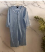 NWT Miss Elaine Women&#39;s Zip Sleep Knit Robe Misty Blue Size S Poly/Visco... - $37.13