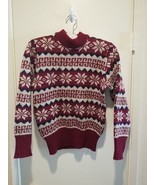 Nordic Fair Aisle Wool Sweater Made in Norway Burgundy Blue Beige Boys S... - $44.50