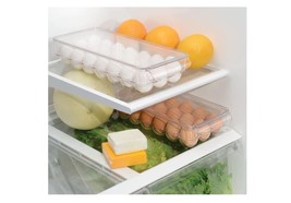 mDesign Egg Tray for Refrigerator - Large Egg Holder Made of Plastic - £7.16 GBP