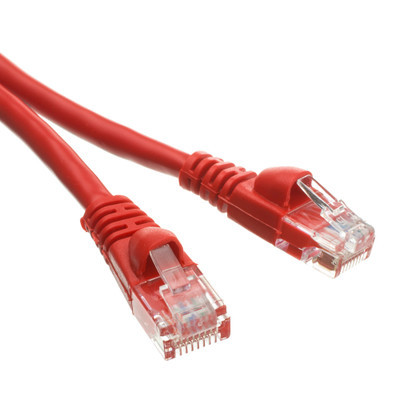 7&#39; Cat5e Red Copper Ethernet Patch Cable, Snagless/Molded Boot PN:10X6-0... - $2.90