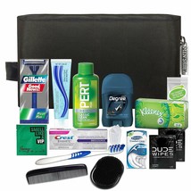 Mens Toiletries Travel Kit 15-Piece Accessories Bag Body Oral Care TSA Compliant - £13.98 GBP