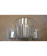 Vintage Heavy Clear Glass Ice Bucket Champagne Chiller Bottled Drink Chi... - £23.46 GBP