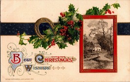 Vtg Postcard Winsch Best Christmas Wishes Holiday Yuletide Season&#39;s Greetings - £6.93 GBP