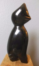 Vintage Kitty Cat Sitting Onyx 6&quot; Hand Carved - £18.99 GBP