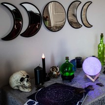 Acrylic Moon Phase Mirror Set with Spooky Reflection Effect - Moon Mirror Wall D - £46.65 GBP