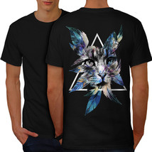 Cat Trendy Design Fashion Shirt Kitty Head Men T-shirt Back - £10.37 GBP