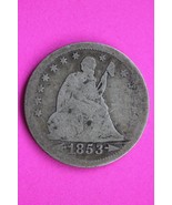 1853 P Seated Liberty Silver Quarter Scarce Guaranteed Authentic Rare Co... - $491.11 MXN