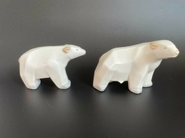 Vintage Pair Crowning Touch Porcelain Polar Bear Mom &amp; Cub Figurines Set... - $35.00