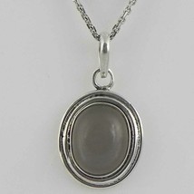 Solid 925 Sterling Silver Grey Moonstone Pendant Necklace Women PSV-2089 - £24.27 GBP+