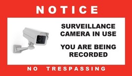 Surveillance Camera In Use Security Warning Stickers / 6 Pack + FREE Shi... - £4.55 GBP