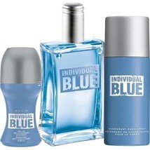 AVON Set of Individual Blue 3.4oz EDT Perfume Deodrant and Body Spray 5.07oz Men - £27.10 GBP