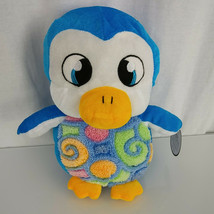 Emerald Toy Stuffed Plush Blue Swirl Penguin Bird Green Orange Pink Dot 10&quot; NEW - £31.53 GBP