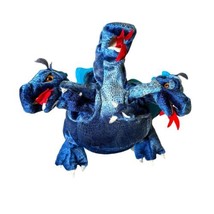 Folkmanis 3 Three Headed Blue Dragon Puppet 12" Therapy Stuffed Animal Fantasy - $14.00