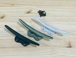 3 Cleat Boat Hooks Handles Cast Iron Ship Dock Nautical Decor Rustic Fin... - $324.82 MXN
