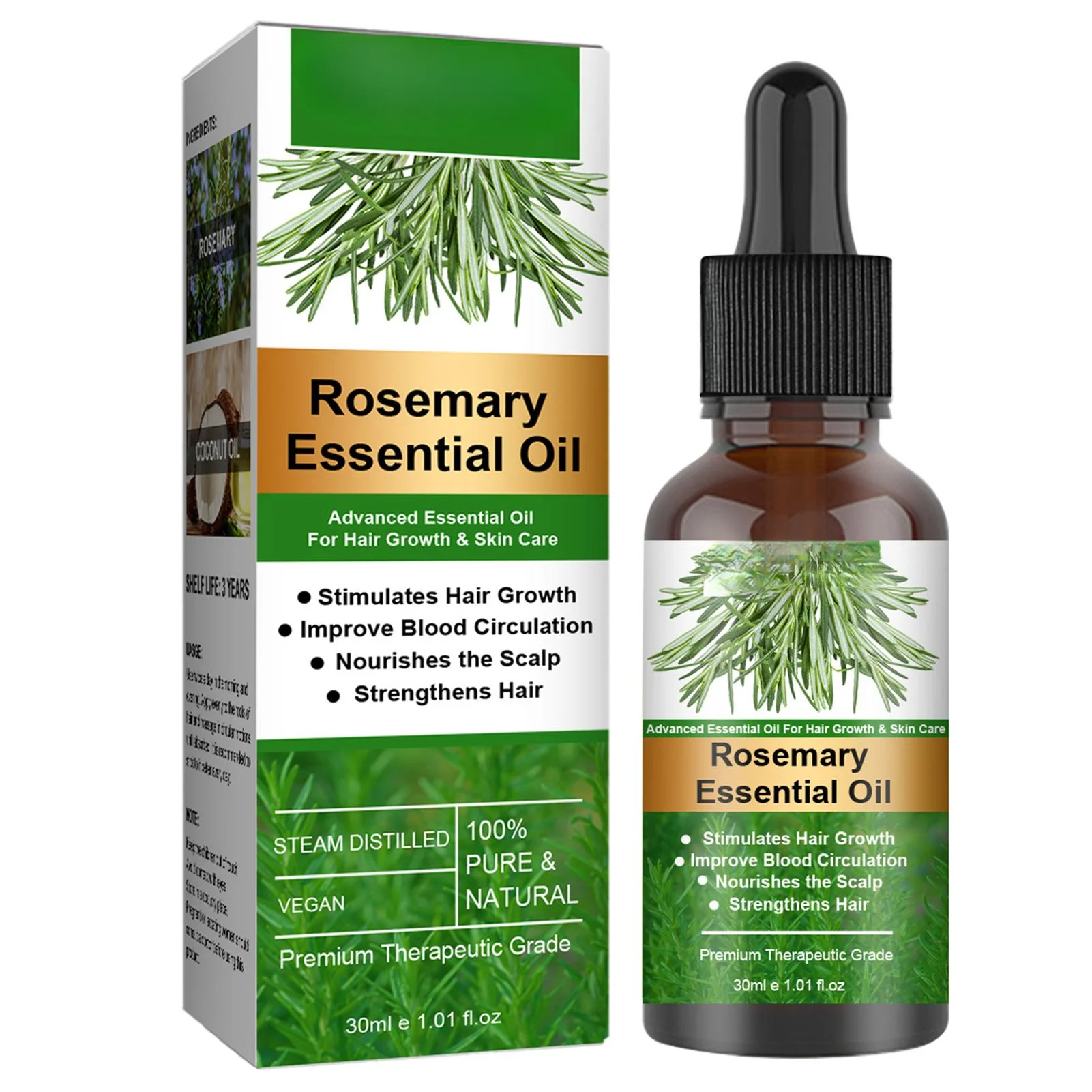 Aceite capilar de romero aceite para el cuero cabelludo aceite esencial ... - $18.94 CAD