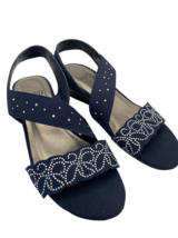Impo Giava Women&#39;s Stretch Embellished Sandals Navy Blue 7M - $19.94