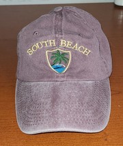 South Beach Baseball Hat Mauve Cap Miami Palm Tree Adjustable Strap - $31.50
