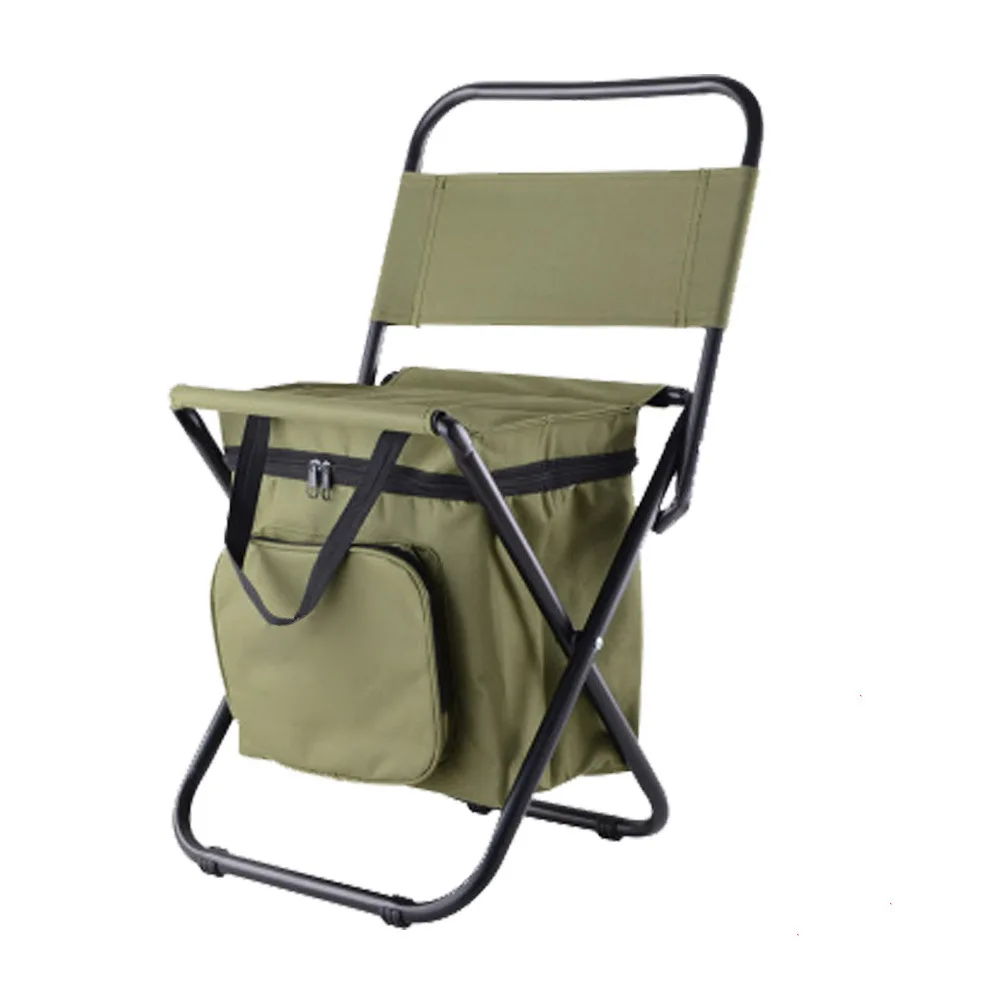 Outdoor Camping Folding Portable Cooler Chair Picnic Fishing Beach Hiking - £34.78 GBP