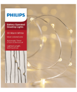 Philips 30ct Christmas Battery Oper. LED String Fairy Dewdrop Lights War... - $4.94