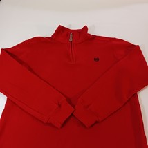Chaps Sweatshirt Men's XL (18-20) 1/4 Zip Red Cotton Pullover Long Sleeve Logo image 9