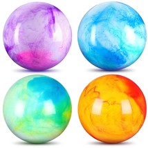 4 Pcs 15 Inches Marbleized Bouncy Balls Large Size Cloud Inflatable Ball Colorfu - £29.47 GBP