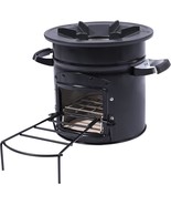 Black One Door With 10&quot; Stove Top, Lineslife Rocket Stove Wood, And Surv... - £71.34 GBP