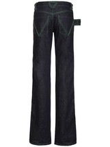 BOTTEGA VENETA Jeans lunghi in denim con cuciture verdi IT 40 - £385.67 GBP