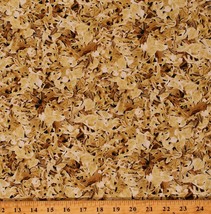 Cotton Natural Leaves Autumn Fall Cotton Fabric Print by the Yard D514.40 - £10.32 GBP