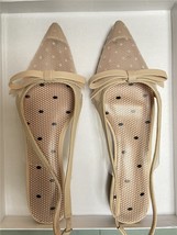 Women Pointed Toe Flats Black Mesh Slingback Moccasins Bowknot Decor Espadrilles - £79.09 GBP