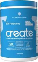 Create Creatine Monohydrate Gummies for Men & Women, Blue Raspberry, 90 ct - $360.99 MXN