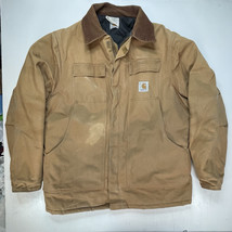 Vintage Carhartt Jacket Mens XL Distressed Duck Canvas Quilt Lined 90s U... - $73.38