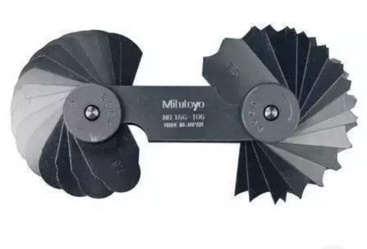 Mitutoyo 186-106, Radius Gage Set, 32 Pairs of Leaves, 7.5mm to 15mm by ... - $59.99