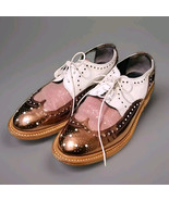 Robert Clergerie Roeltm Wite Bronze Leather Wingtip Oxford Lace Up Shoes... - $8,351.79 MXN