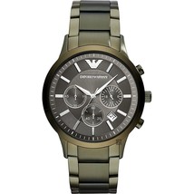Emporio Armani AR11117 Renato Mens Khaki Green Stainless Chrono Watch + Gift Bag - £141.97 GBP