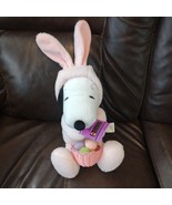Snoopy Bunny Pink Hallmark Peanuts  Plush Holding Easter basket Eggs 16”... - $27.16 CAD