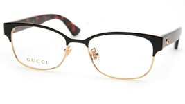 New Gucci GG0751O 002 Black Havana Eyeglasses Glasses 49-16-145 B36mm Italy - £113.31 GBP