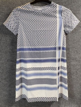 Women’s Blue White Stripped Dress Fitted Sheer 34” Length 18” Chest No S... - £9.96 GBP