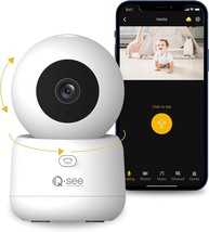 Indoor Security Camera 3MP WiFi Camera Baby Monitor 2 Way Audio Call Button Huma - £73.26 GBP